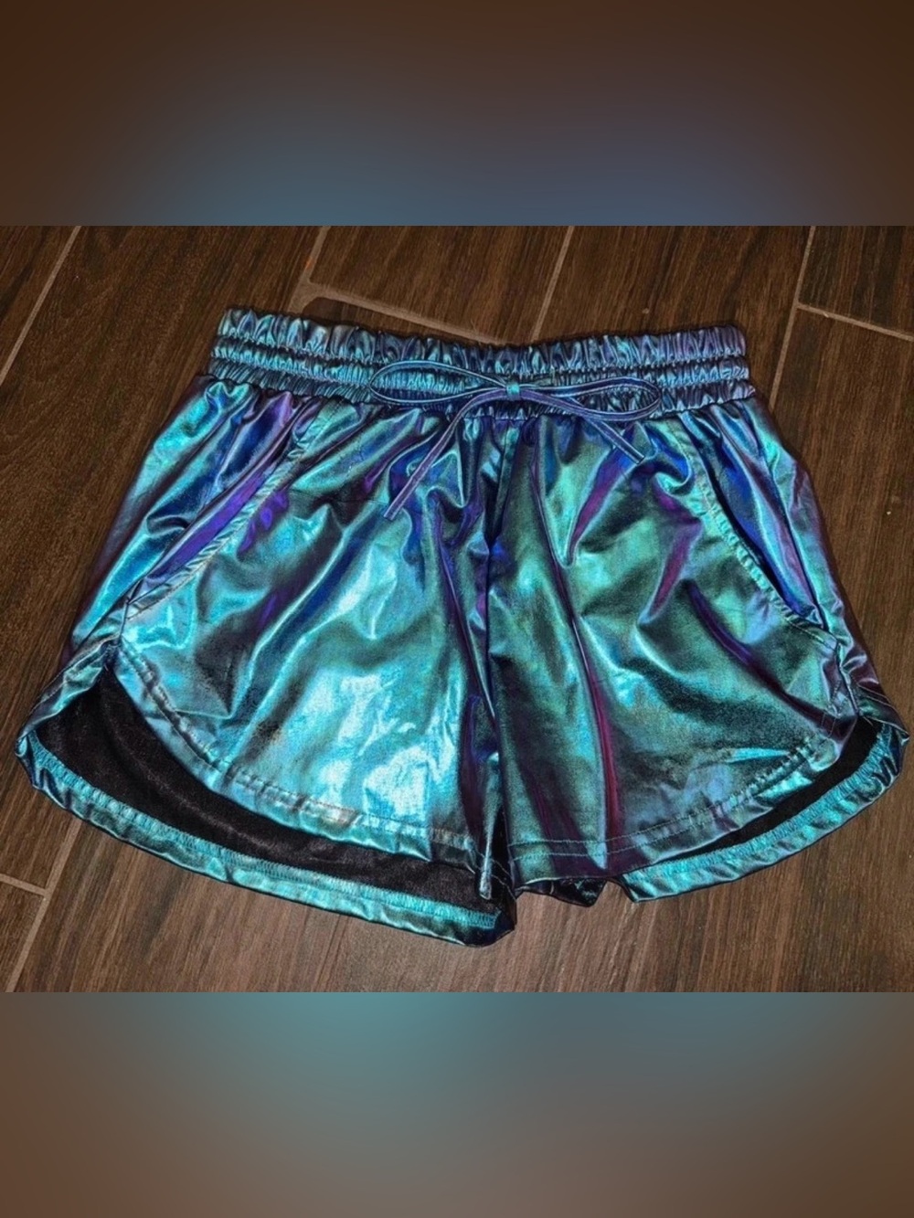 Size Small Blue/Green Iridescent Shorts